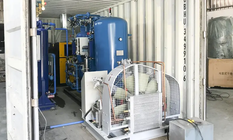 Containerized oxygen production plant
